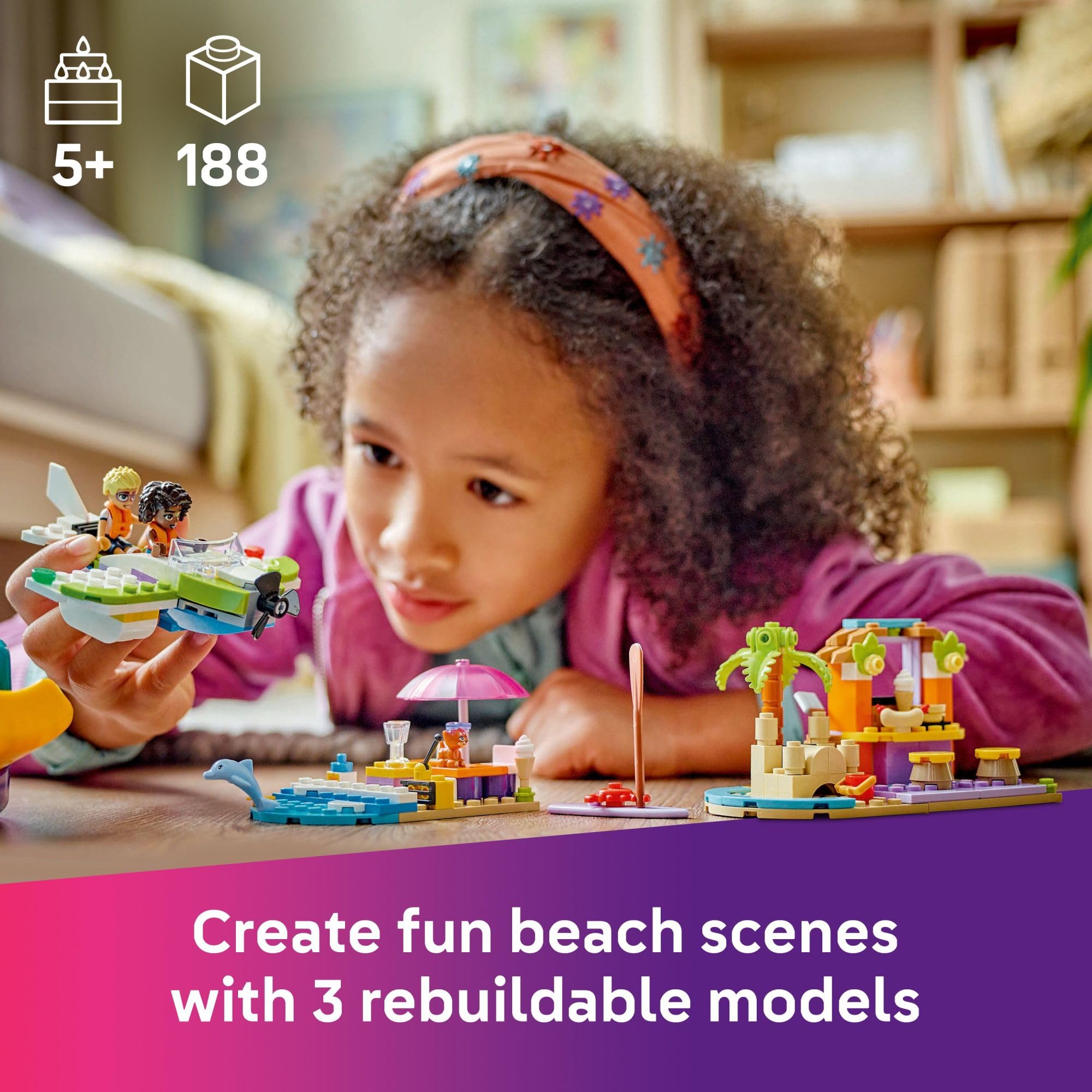 LEGO Friends Creative Beach and Travel Suitcase Toy Building Set - Portable Pretend Play Set for Kids Ages 5+ - STEM Educational Toy with 2 Mini Dolls - Perfect for Travel, Birthday Gifts & Preschool Play - Model 42672