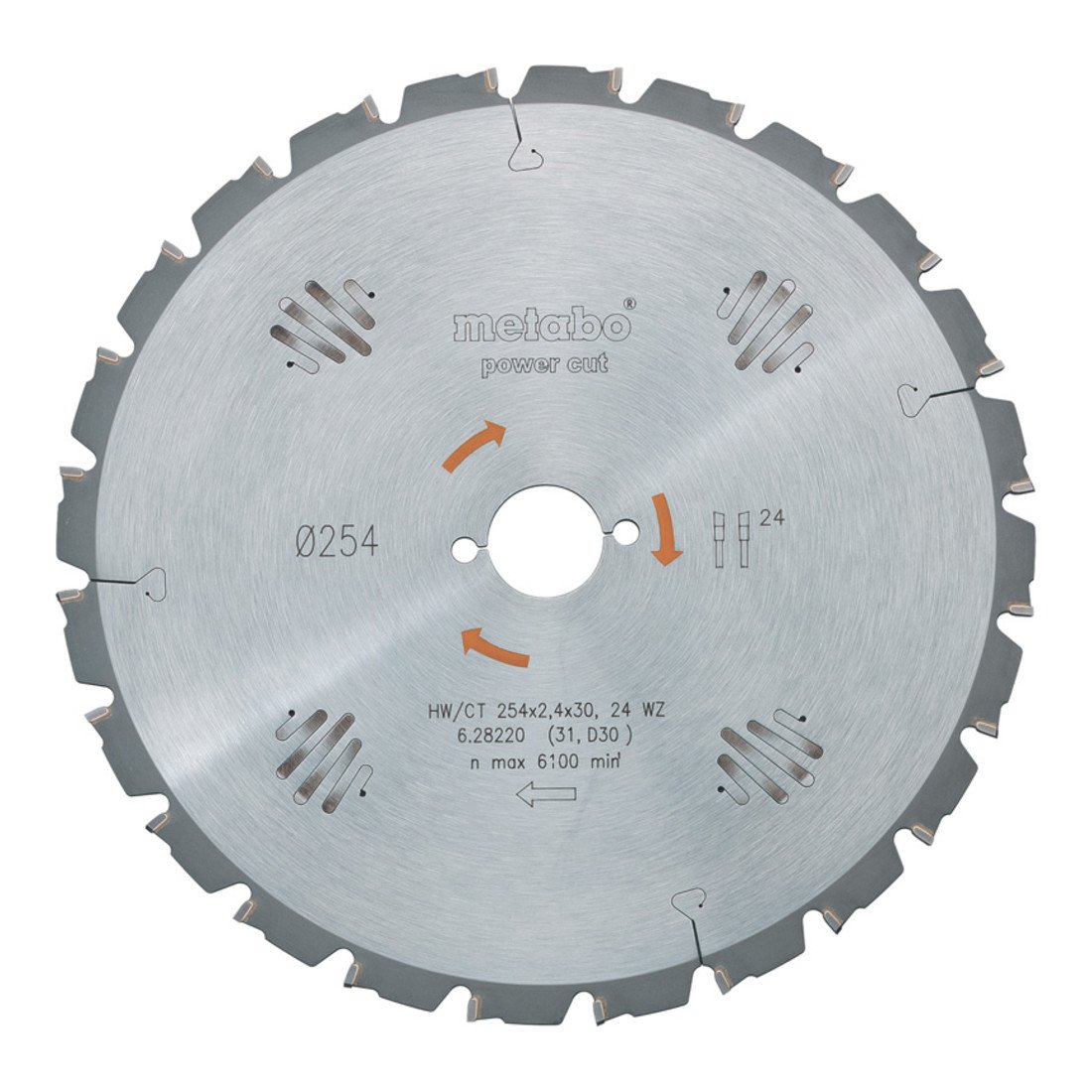 Metabo HW/CT 350 x 30mm Circular Saw Blade - 22 Teeth, 22° Hook Angle (628017000) - Perfect for Woodworking, Carpentry & DIY Projects