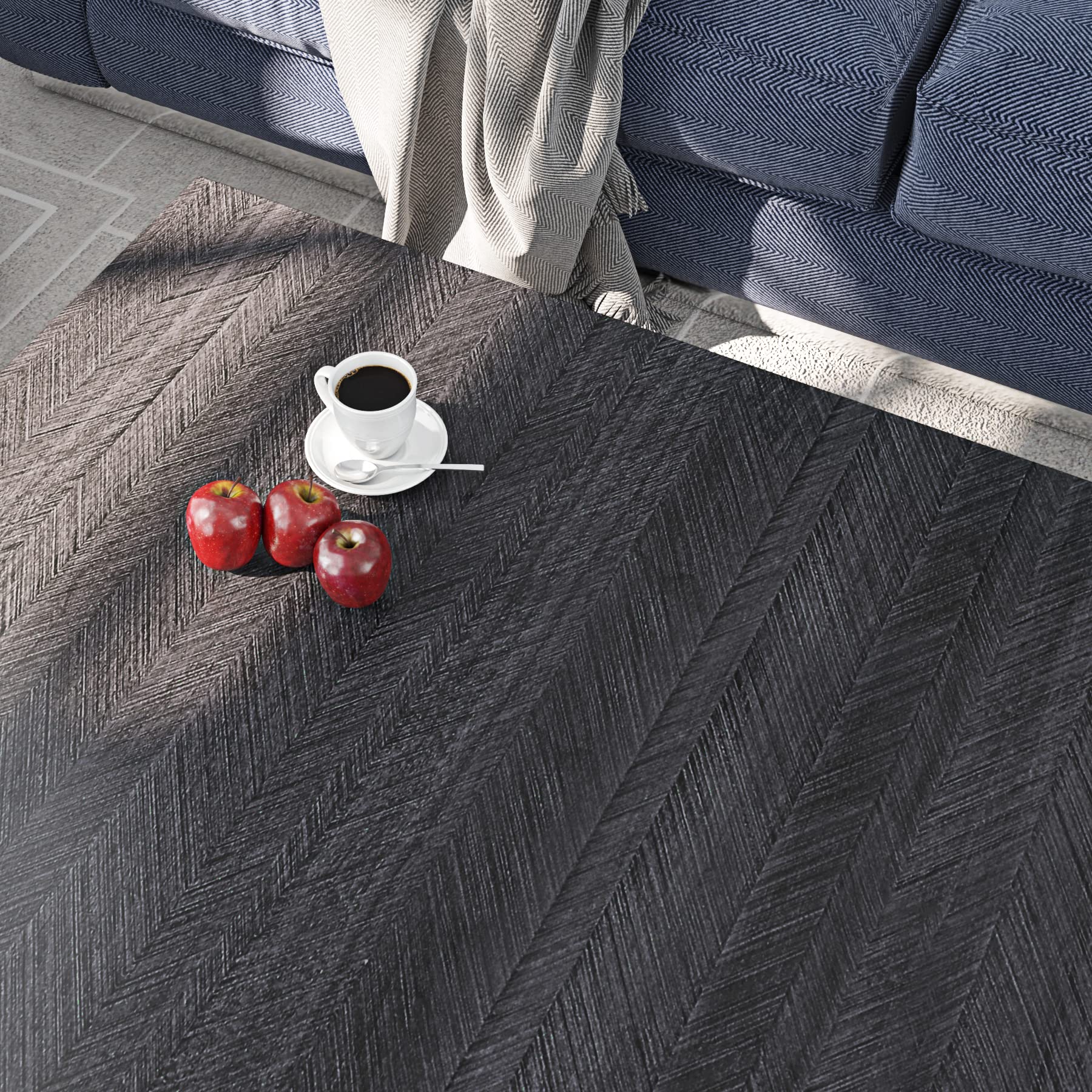 Livelynine Charcoal Wood Grain Contact Paper - Peel and Stick Waterproof Self-Adhesive Vinyl Wrap for Countertops, Desks, Tables (15.8x78.8 in) - Perfect for Kitchen Remodeling, Office Desks & DIY Furniture Upgrades