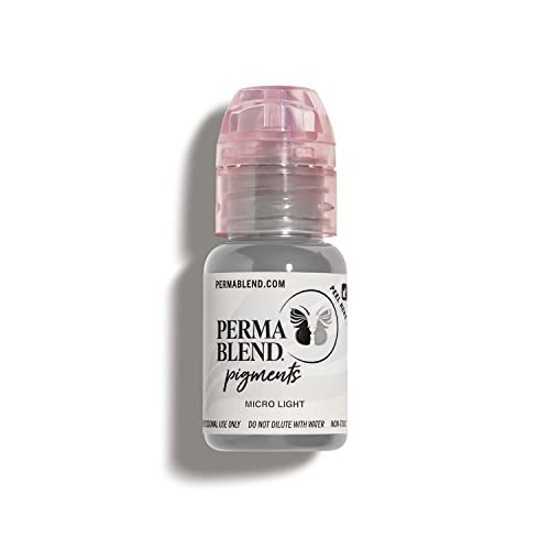Perma Blend Permanent Scalp Microblading Pigment - Professional Cosmetic Tattoo Ink for Microblading, Scalp Micropigmentation & Permanent Makeup - Micro Light Shade, 0.5 oz - Ideal for Eyebrows, Hairline & Beauty Treatments