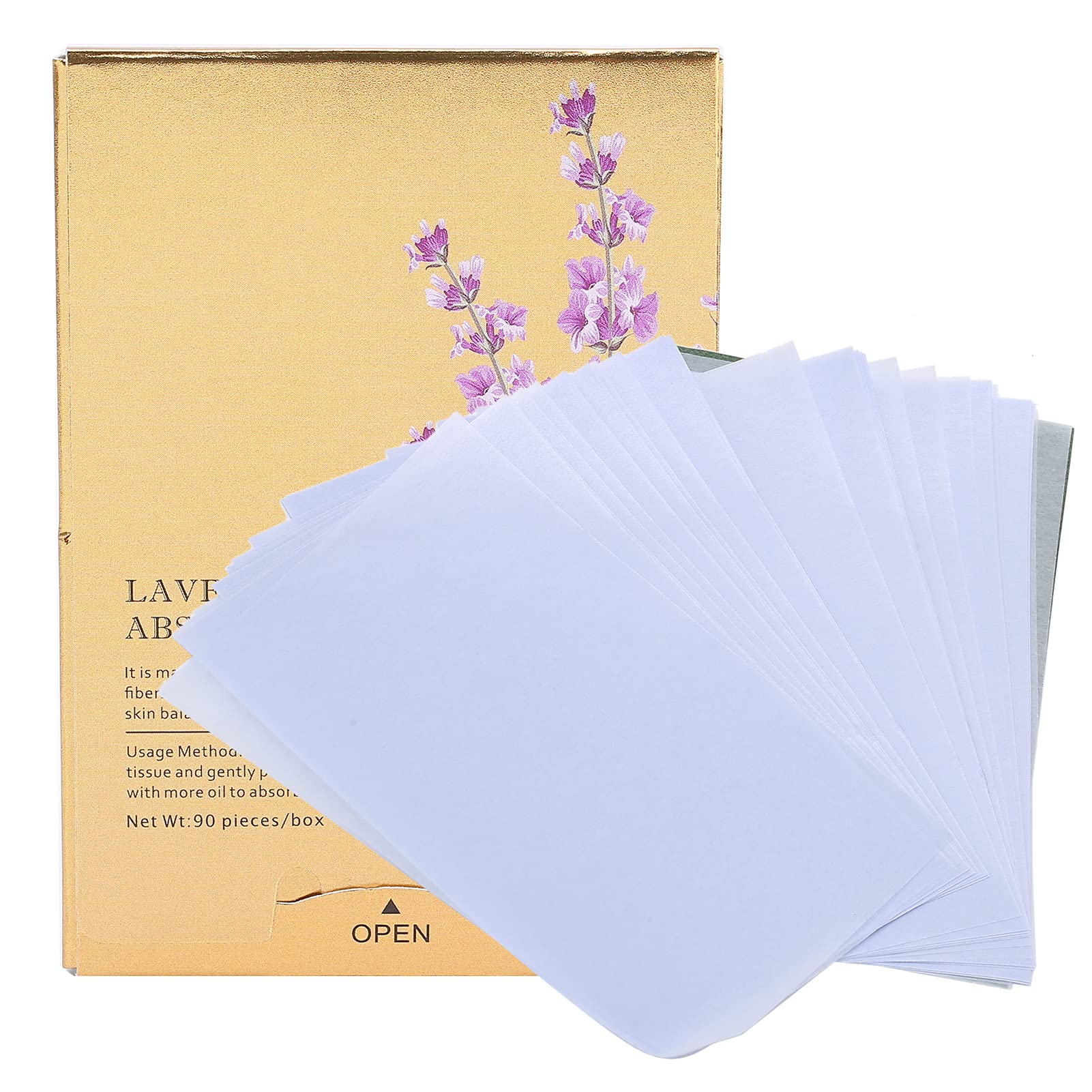 Lavender Oil Absorbing Sheets for Face - Premium Oil Blotting Paper for Oily Skin Care, Remove Excess Oil & Shine | Portable Facial Tissues for On-the-Go Use, Makeup Touch-Ups & Shine Control