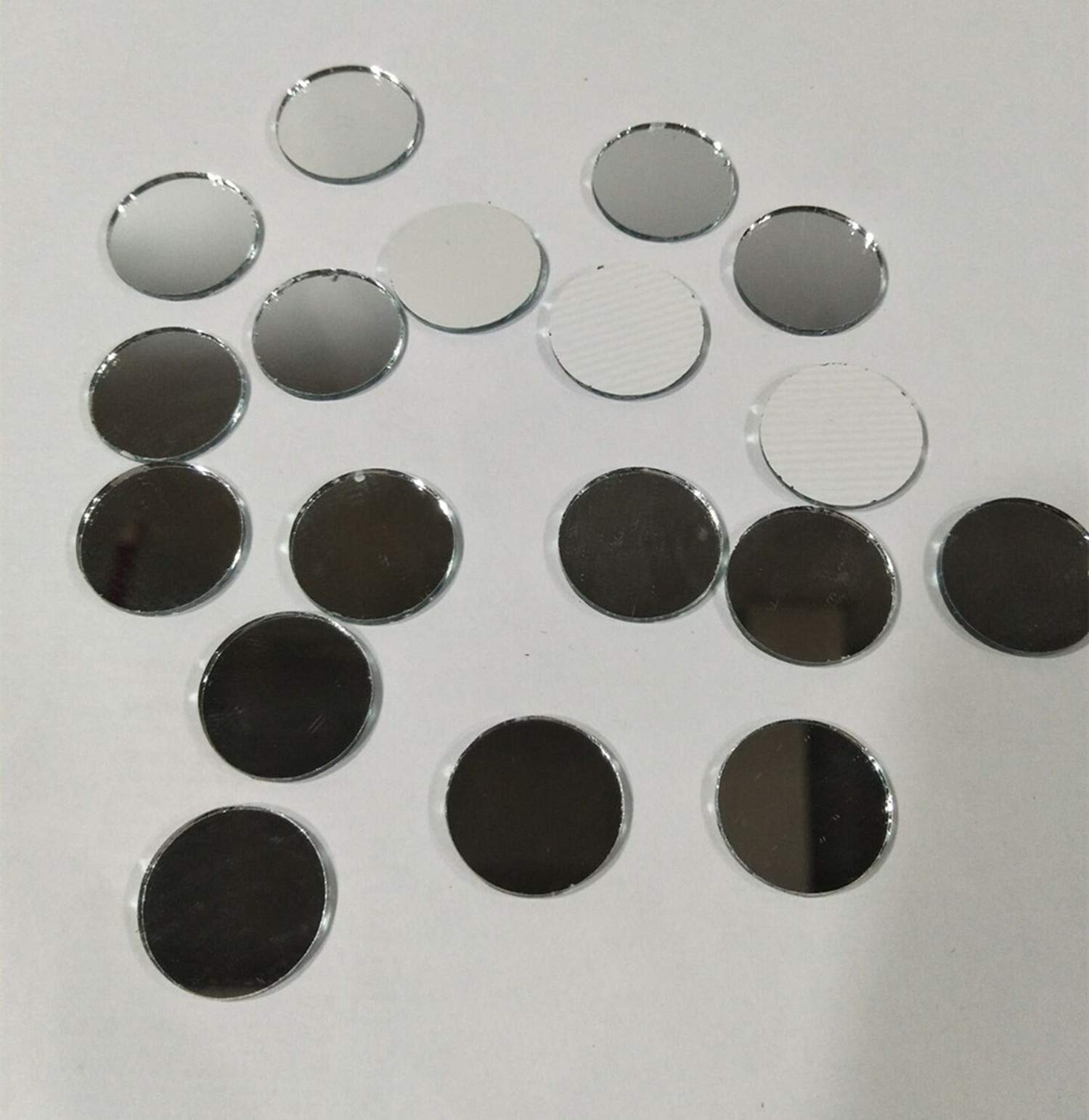 Round Glass Mirror Mosaic Tiles - Silver 3/4 Inch Real Circle Mirror Pieces for DIY Crafts, Home Decor, Table Scatter & Wall Art - Perfect for Mosaic Projects, Wedding Decorations, and Creative Art Designs