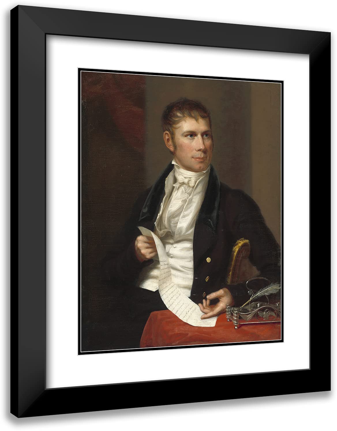 Charles Bird King Henry Clay (1821) - 15x18 Black Modern Framed & Double Matted Museum Art Print - Home & Office Wall Decor
