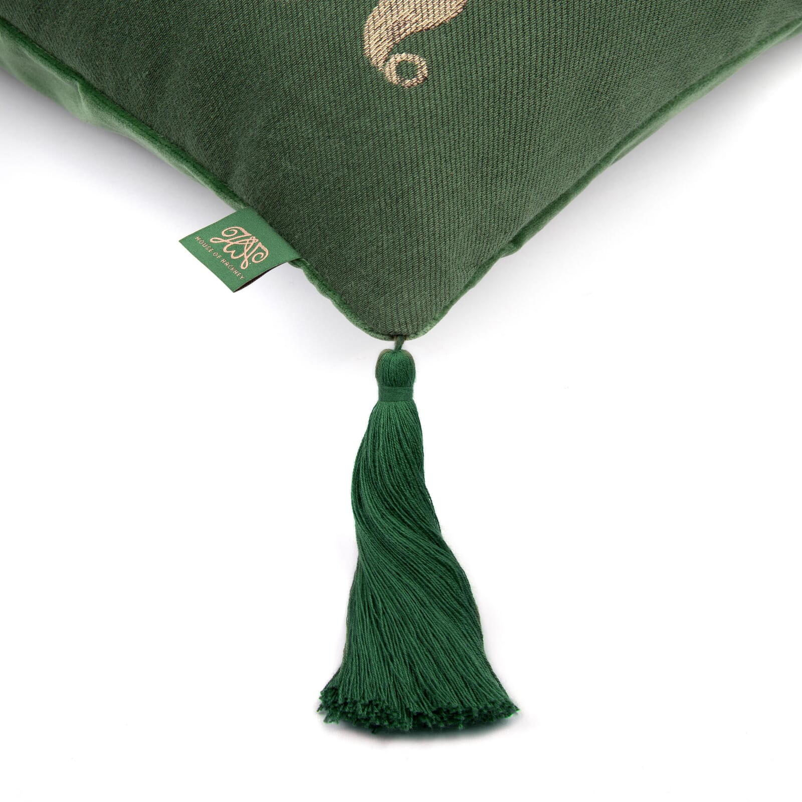 DRUANTIA Large Tassel Jacquard Throw Pillow Cover Verde Green - Bohemian Home Decor for Sofa, Bed, Couch & Living Room
