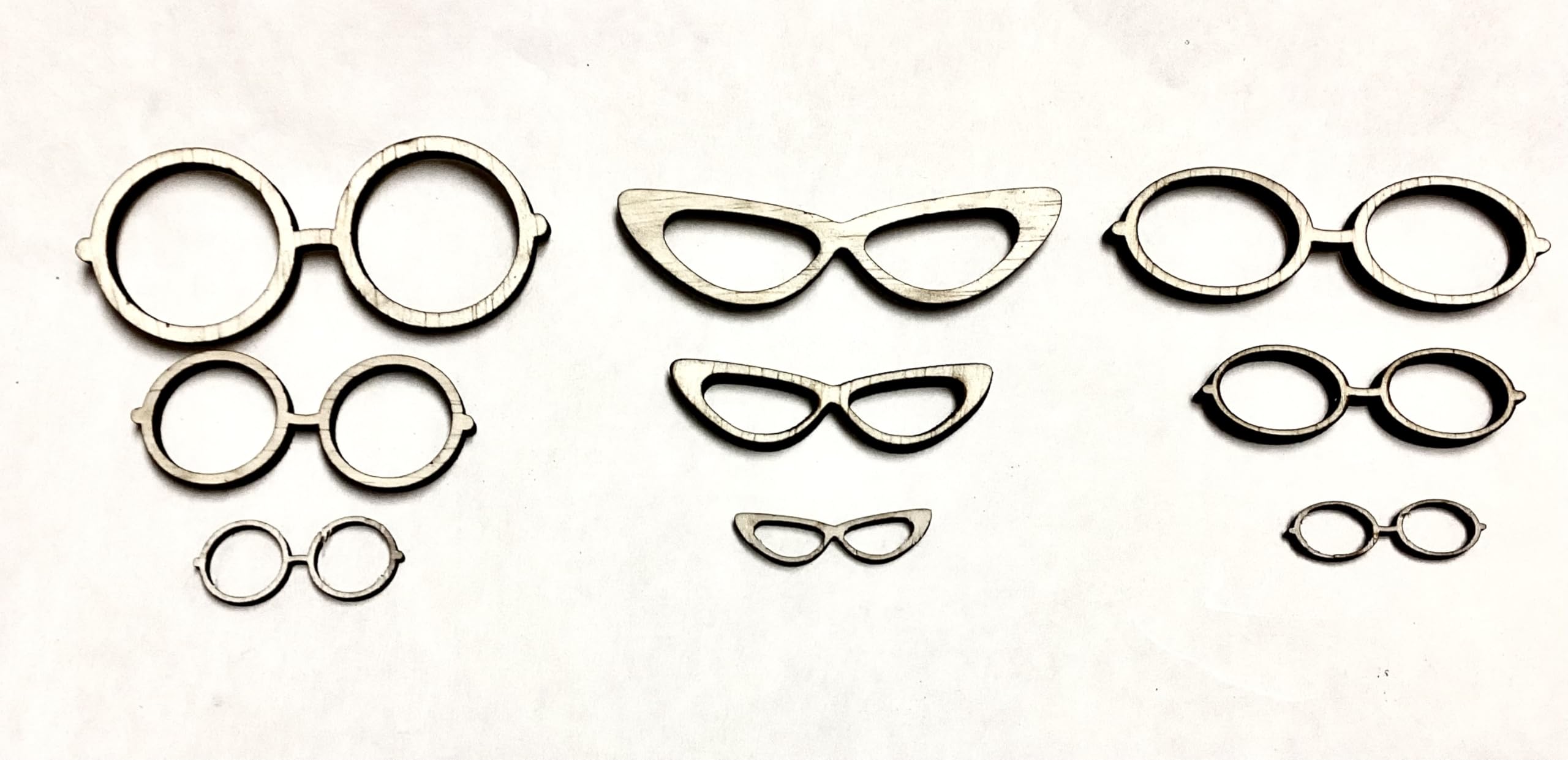 Vintage Round Glasses Wooden Decor Set - 21 Piece CO2 Laser Cut Unfinished Wood Kit for Home Decor, Wall Art, and Photo Props | Perfect for Vintage Themed Parties, DIY Crafts, and Interior Design