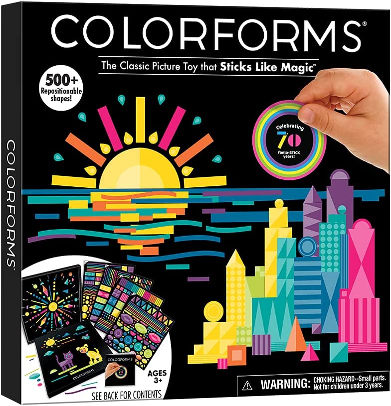 70th Anniversary Colorforms Retro Stickers - Fun & Creative Reusable Vinyl Decals for Kids, DIY Crafts, Scrapbooking & Home Decor