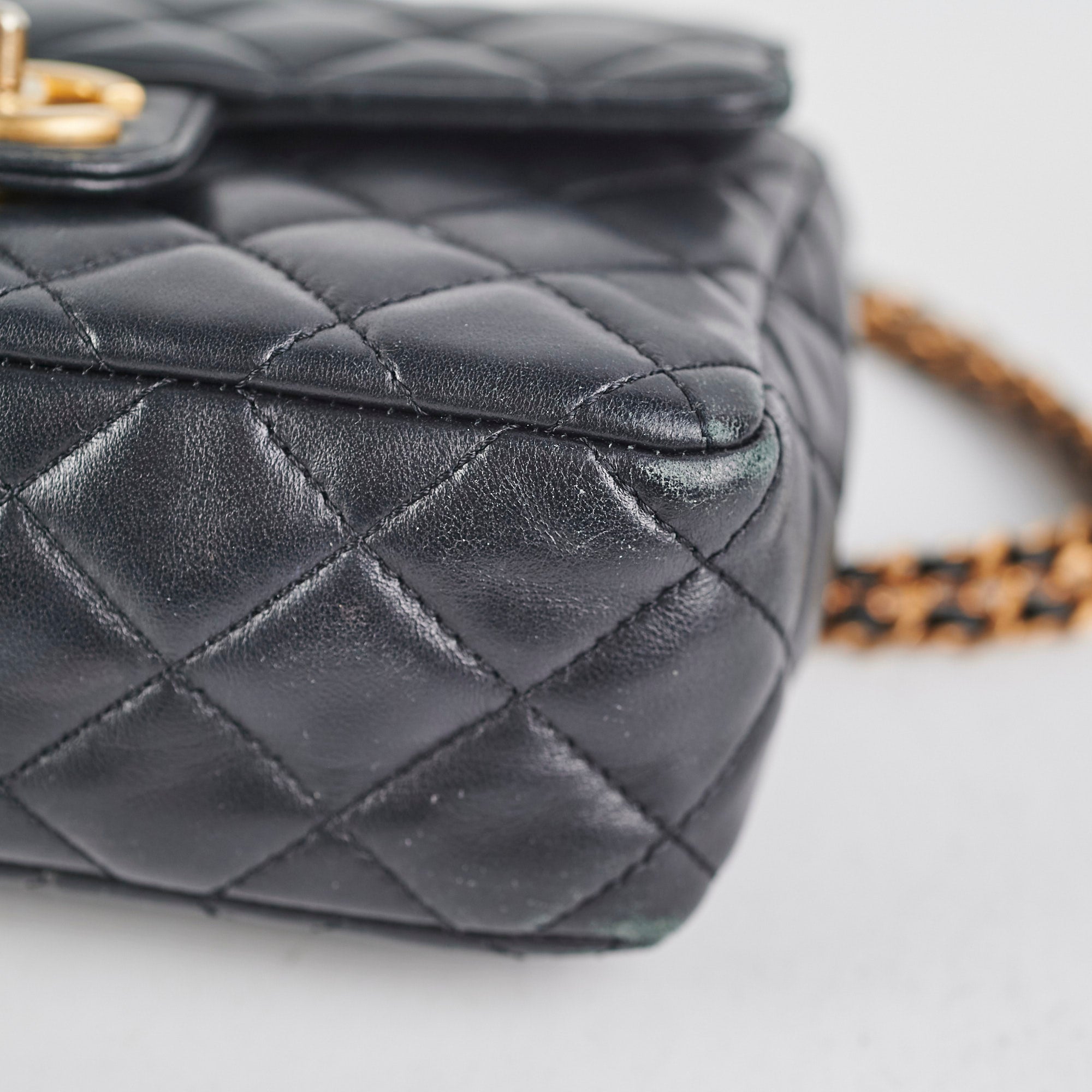 Chanel Seasonal Square Flap Bag - Genuine Lambskin Leather in Classic Black | Perfect for Evening Events & Luxury Fashion Accessories
