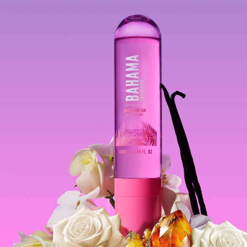Bahama Fragrance Amber Dream Hair & Body Mist - Tropical Scented Spray for Women, Long Lasting Moisturizing Perfume for Hair & Skin - Perfect for Beach Vacations, Summer Days & Relaxing Evenings