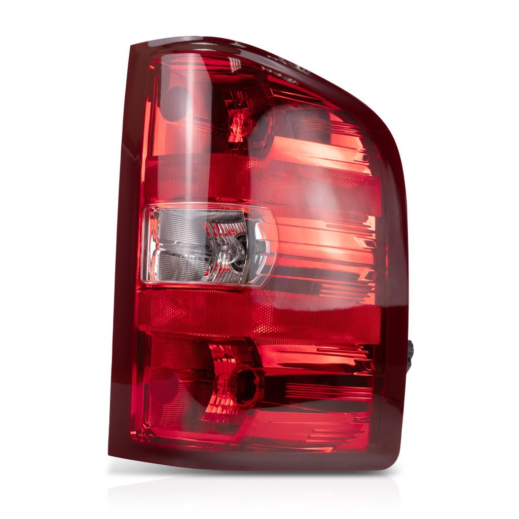2011-2014 Chevy Silverado 2500 Passenger Side Tail Light Assembly - 1st Design with Bulbs, Single Rear Wheel, Dual Filament, Back-Up Light - CAPA Certified Replacement for GM2801207 & 25958483 | Perfect for Truck Restoration & Nighttime Safety Upgrades