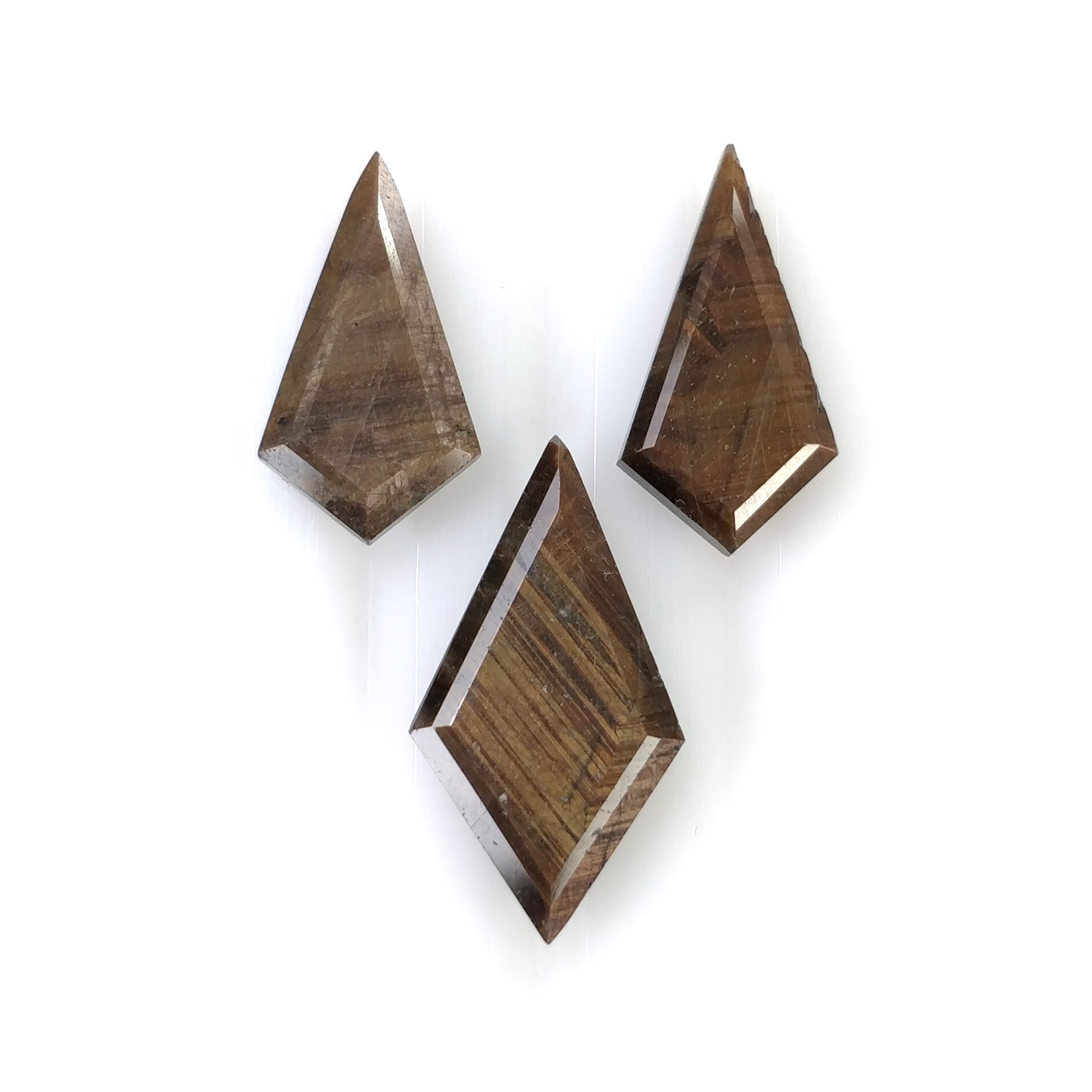 Natural Untreated Golden Brown Chocolate Sapphire Gemstone - 19.00cts, 17x10mm to 22x12mm, 3pcs Normal Cut (Video Included) | Perfect for Jewelry Making, Engagement Rings & Unique Gift Ideas