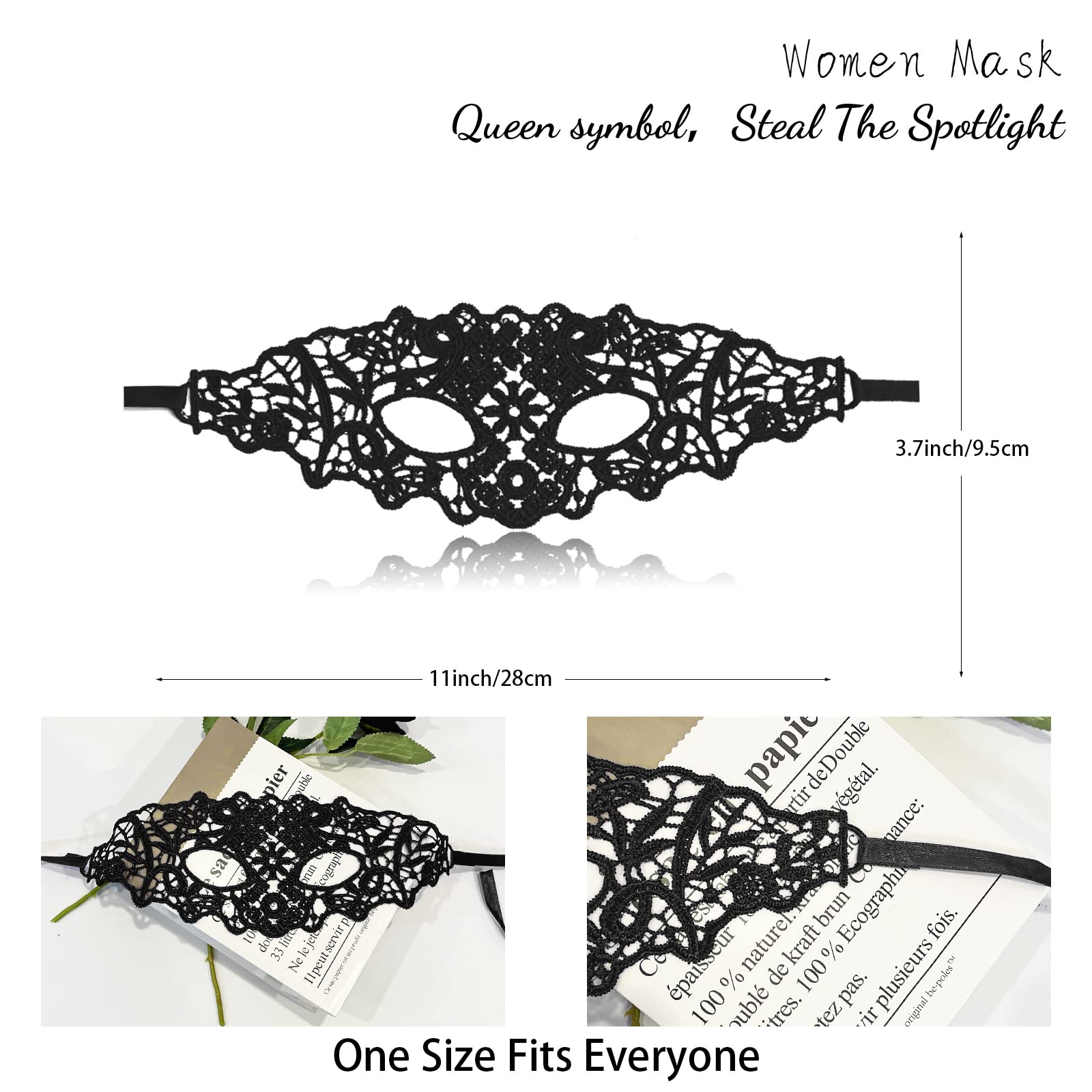 Lace Masquerade Mask for Women - Venetian Party & Halloween Costume
