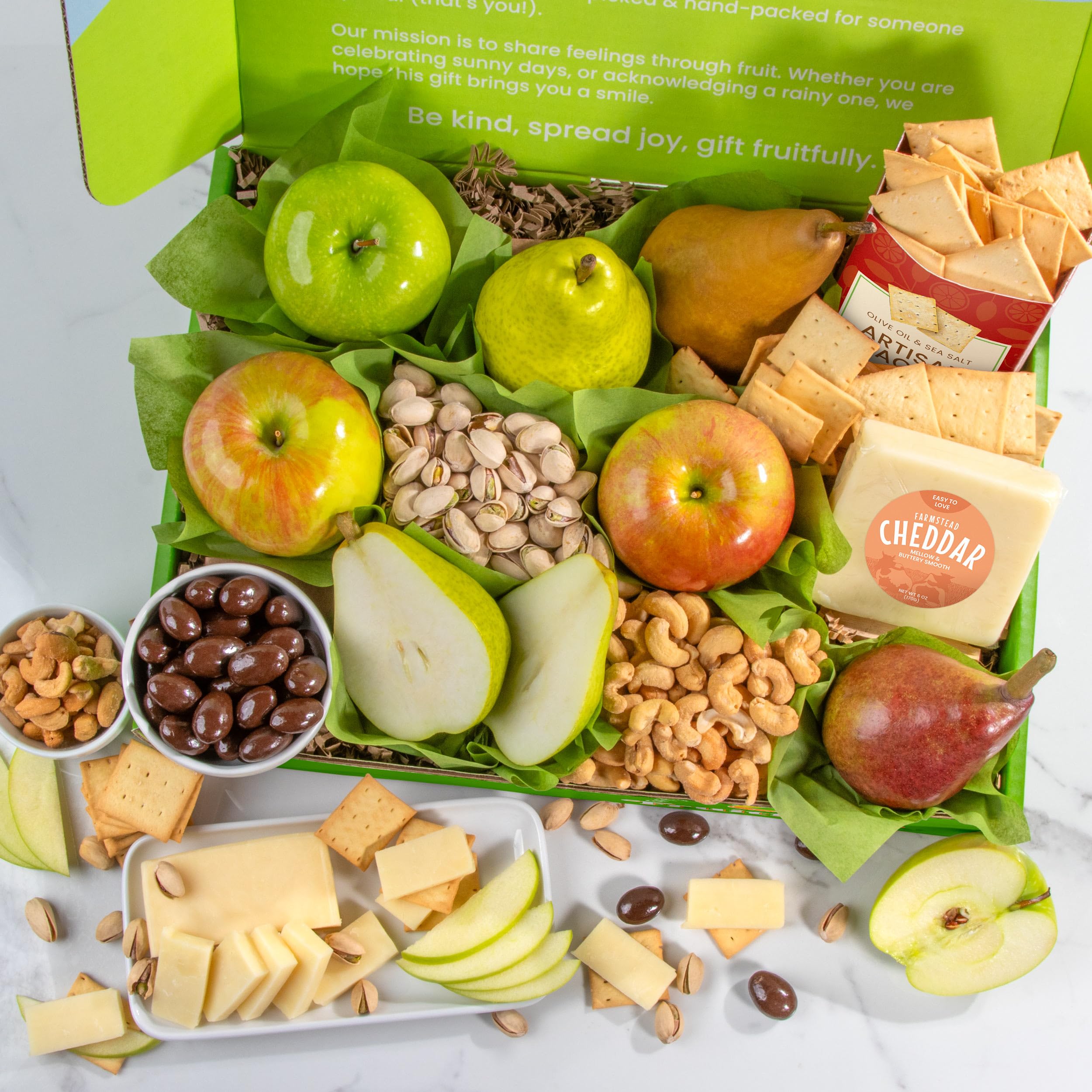 Premium Deluxe Fruit & Cheese Gift Box - Perfect Pairings for Holidays, Parties & Corporate Gifting | Gourmet Food Basket with Artisanal Treats
