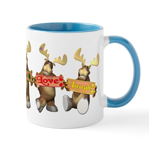 White/Blue Inside - Moose Joy Mugs