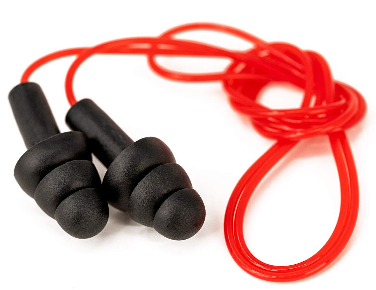 CovertX Noise Reducing Ear Plugs - 5 Pairs with Black Plugs & Red Cord for Sleeping, Concerts, Travel & Work | Comfortable Sound Protection Earplugs