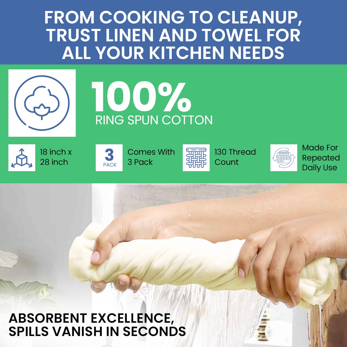Premium Flour Sack Towels - 3 Pack 18