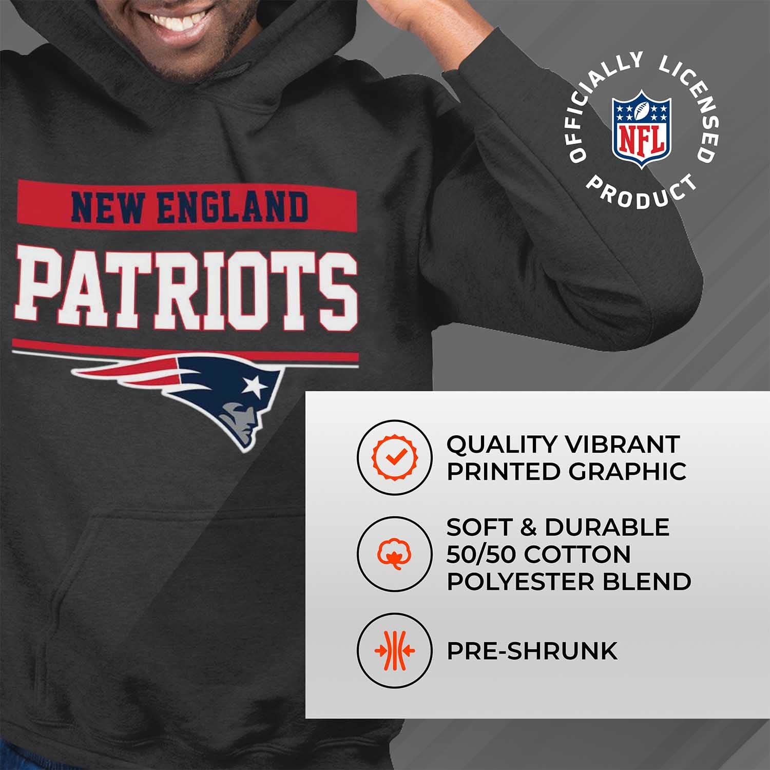 NFL Team Fan Apparel - Men's Charcoal Hooded Sweatshirt for Game Day | Cotton Polyester Blend | Stay Warm & Show Team Spirit | Perfect for Football Games, Tailgating & Casual Wear