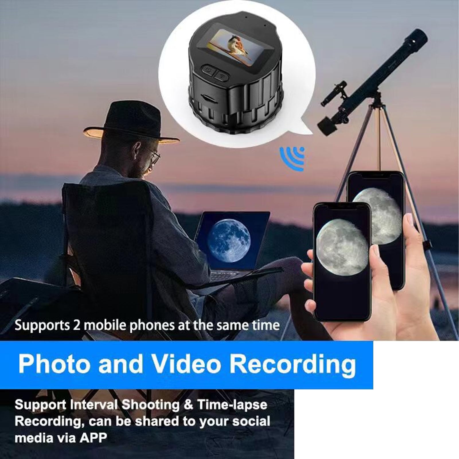 16MP Digital Telescope Camera with Video Recording - 1.5