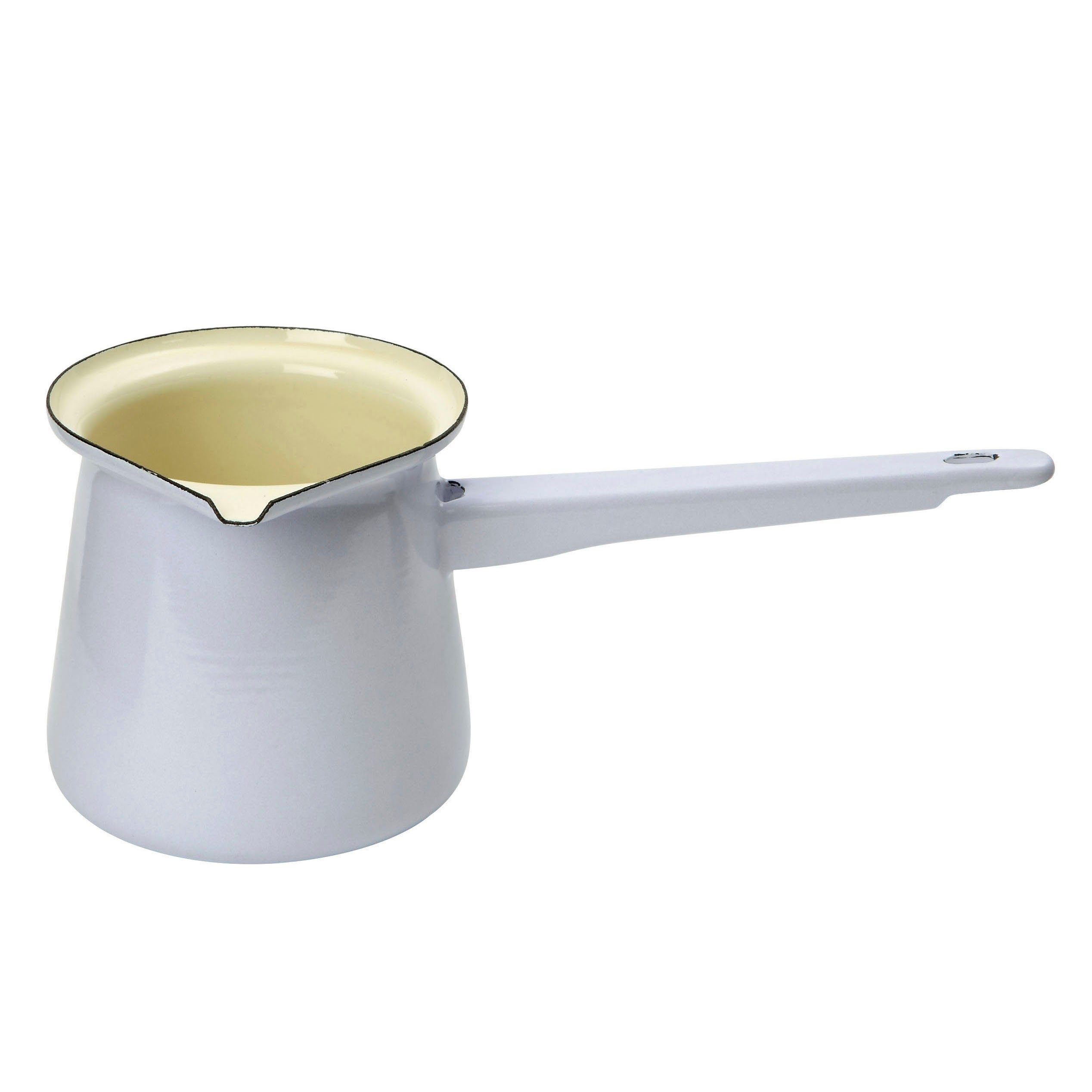 Vintage 400ml Enamelware Turkish Coffee Pot - Traditional Stovetop Cezve/Ibrik with Dove Design for Authentic Coffee Brewing at Home, Camping & Gifts