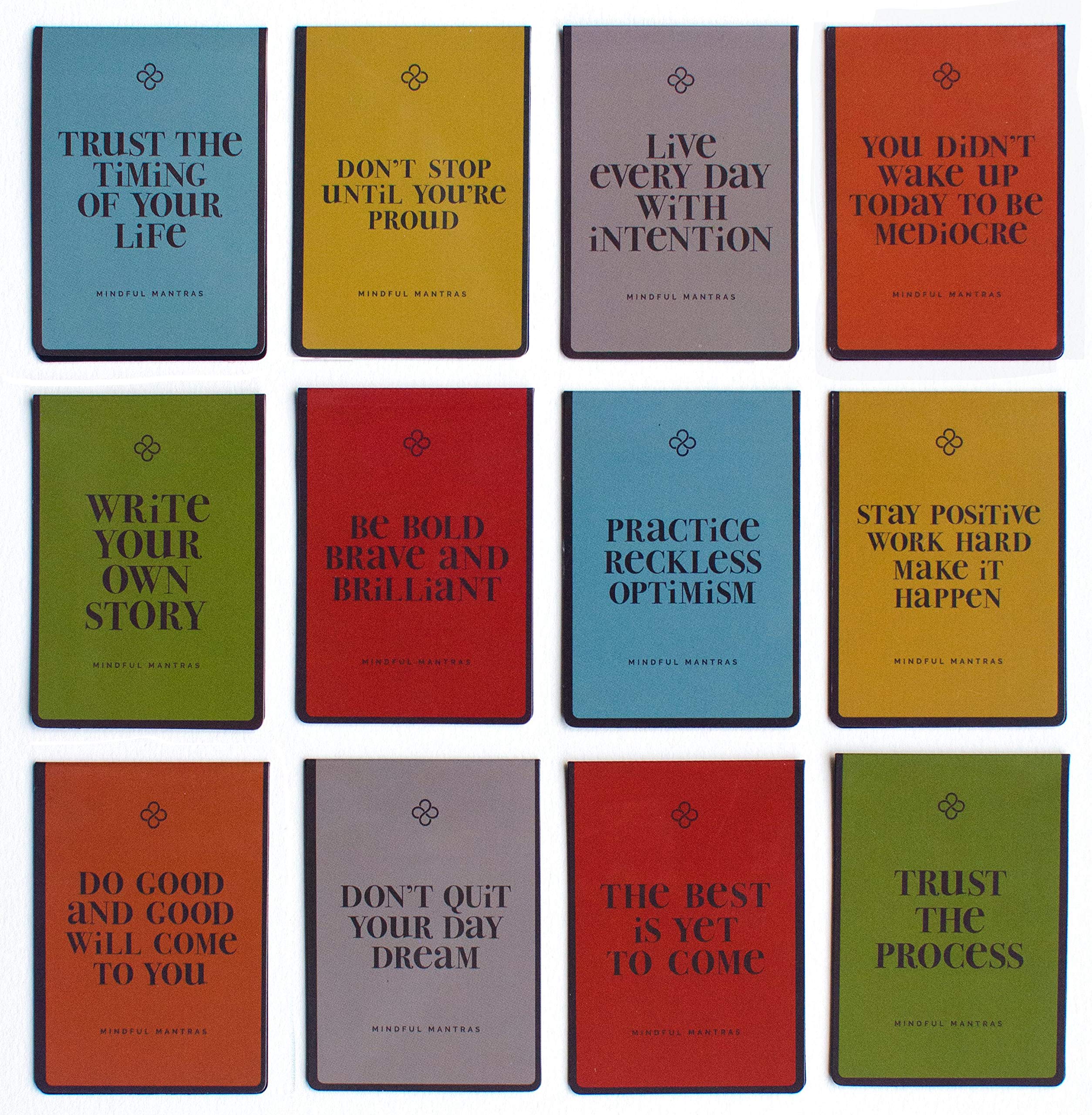 12 Pack Inspirational Magnetic Bookmarks with Positive Quotes - Motivational Bookmark Set for Men, Women, Teens & Students - Perfect Gift for Friends, Coworkers & Book Lovers - Great for Reading, Studying & Office Use