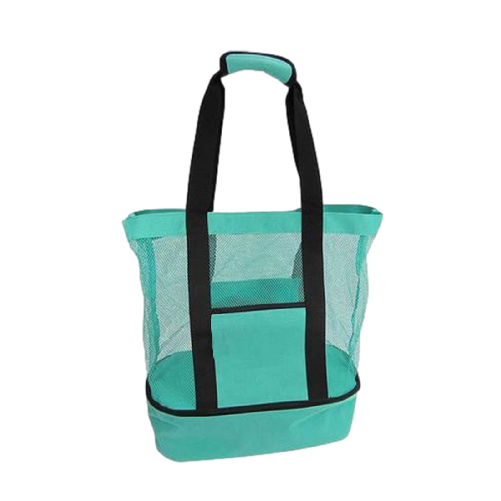 Double-Layer Insulated Picnic Cooler Bag - Green Mesh Beach Cooler for Food & Drinks Storage | Perfect for Outdoor Picnics, Beach Trips & Camping
