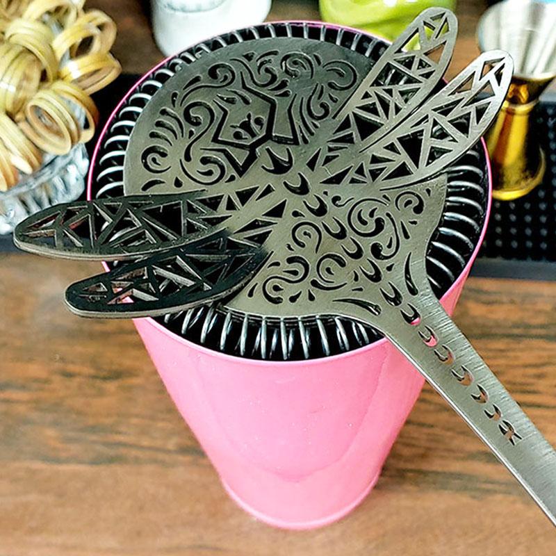 Premium Stainless Steel Cocktail Strainer with Dragonfly Design - Perfect for Mixing Martinis, Mojitos & Craft Cocktails at Home Bars & Parties