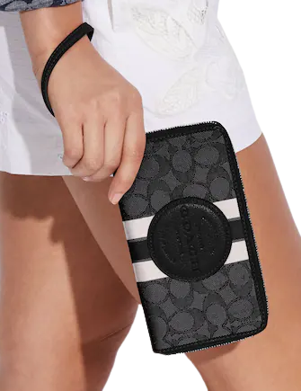 Coach Dempsey Large Phone Wallet - Signature Jacquard with Stripe & Patch - Crossbody Phone Purse for Women | Perfect for Travel, Shopping & Everyday Use
