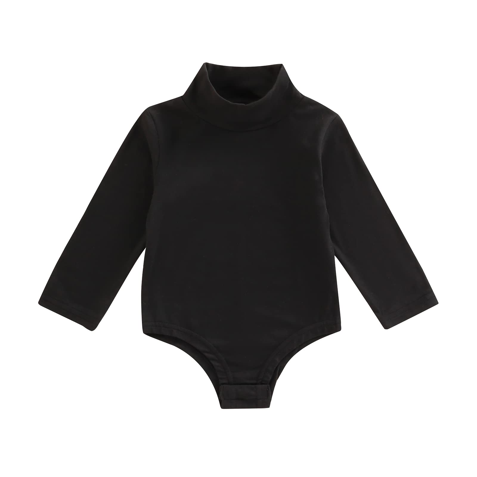 Newborn Baby Romper - Long Sleeve Turtleneck Jumpsuit for Girls & Boys | Solid Color Bodysuit | Warm Fall Winter Infant Clothes | Perfect for Family Photos, Holiday Outfits & Cozy Home Wear