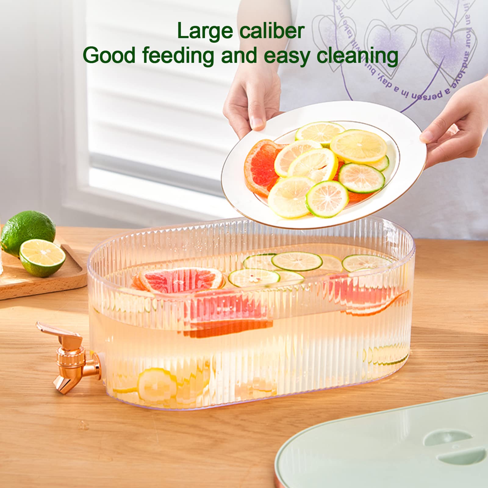 1.4 Gallon Plastic Drink Dispenser with Spigot - Light Green Beverage Container for Juice, Lemonade, Milk & Party Drinks | Perfect for Refrigerator, Picnics, BBQs & Outdoor Gatherings