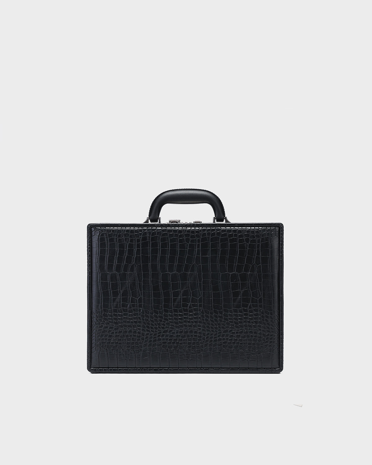 Premium Black Citadel Croc Leather Briefcase for Business Professionals - Stylish Work Bag for Office, Meetings & Business Travel