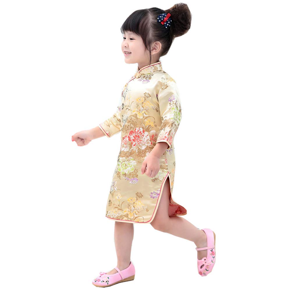 Elegant Peony Rose Qipao Dress for Women - Half Sleeve Cheongsam Wedding & Birthday Party Costume - Perfect for Chinese New Year, Bridal Shower, and Cultural Celebrations