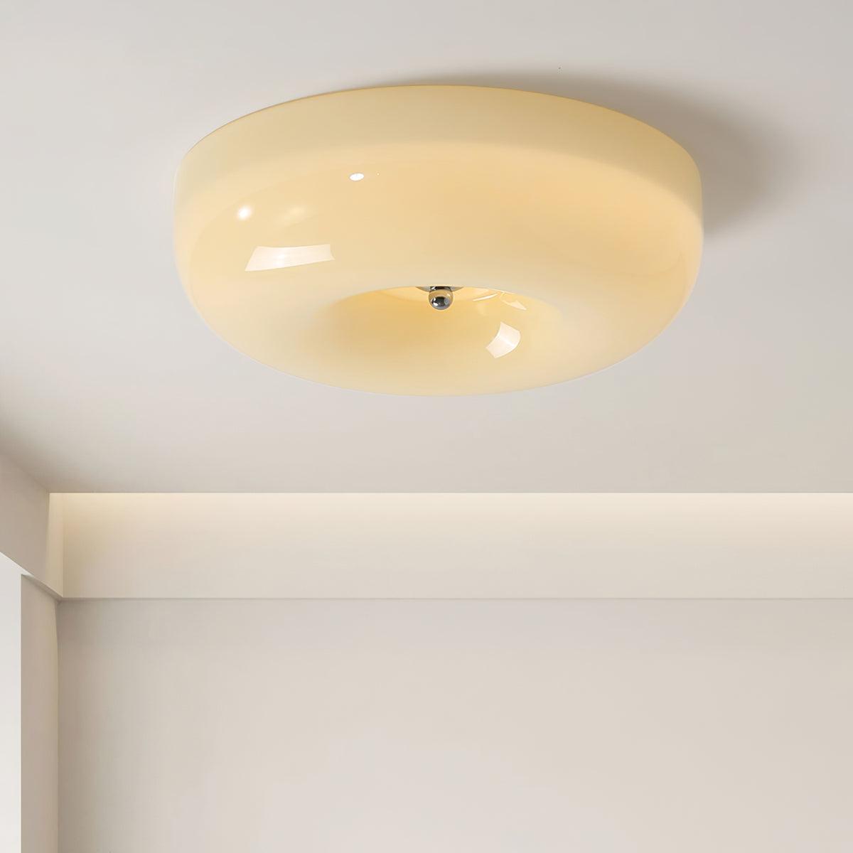Cream Pudding Ceiling Light Fixture - Modern Soft Glow Bedroom Lighting for Cozy Home Decor & Relaxing Ambiance