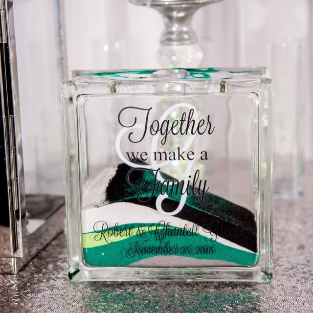 Personalized Blended Family Sand Ceremony Set - Engraved Glass Unity Sand Kit for Weddings with Lid & Sand - Unique Wedding Keepsake & Unity Candle Alternative - Perfect for Blended Family Ceremonies, Vow Renewals, and Special Occasions