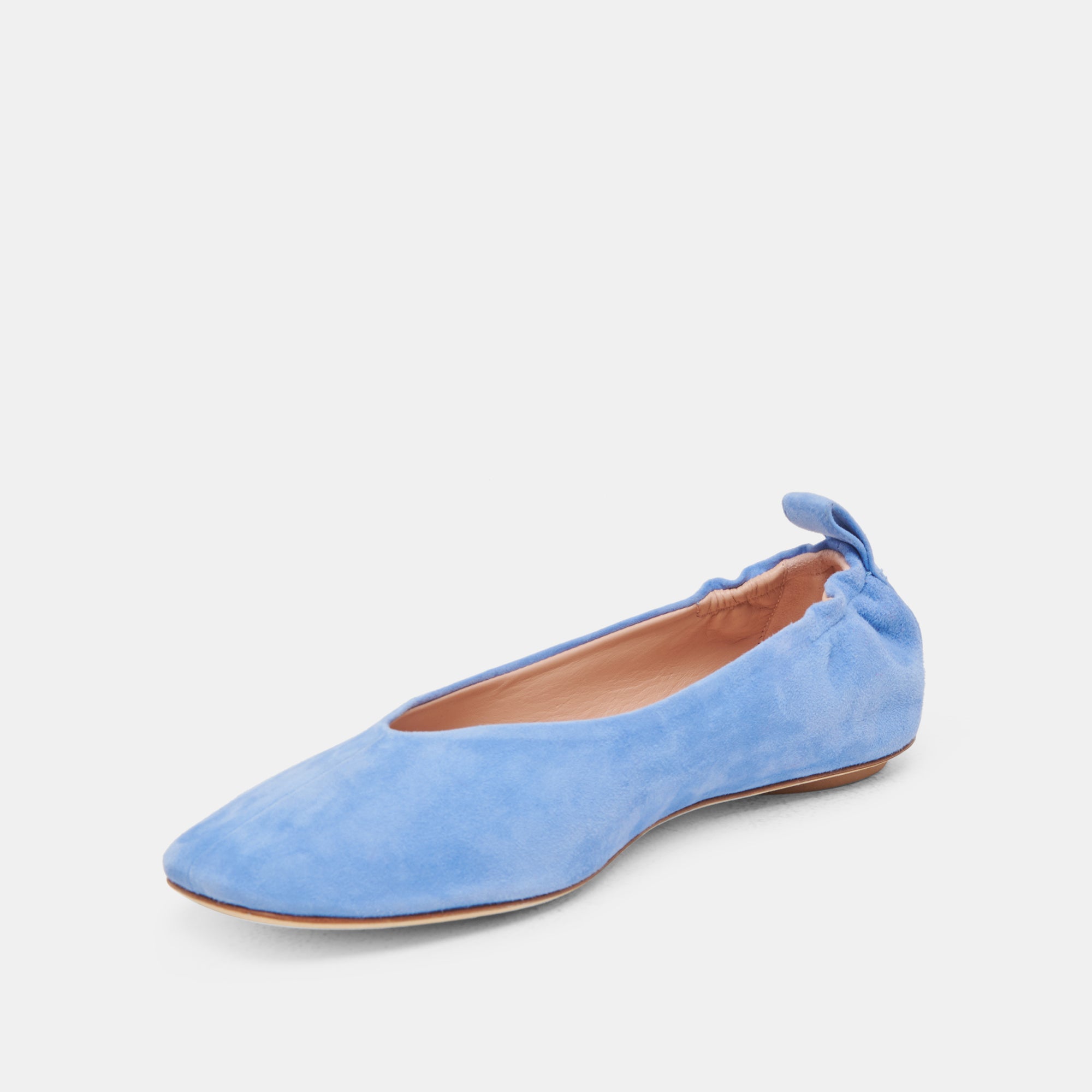 VINNIE Women's Ballet Flats - Dusty Blue Suede Loafers for Women | Comfortable Slip-On Shoes for Work, Travel & Casual Wear