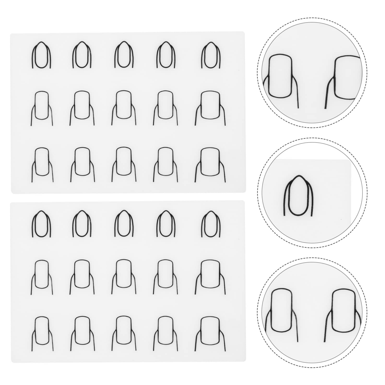 FOMIYES 3-Piece Silicone Nail Art Mat Set for Nail Stamping & Manicure Training - Reusable Nail Coloring Mat (2pcs x 3) - Perfect for DIY Nail Art, Salon Practice & Home Manicures