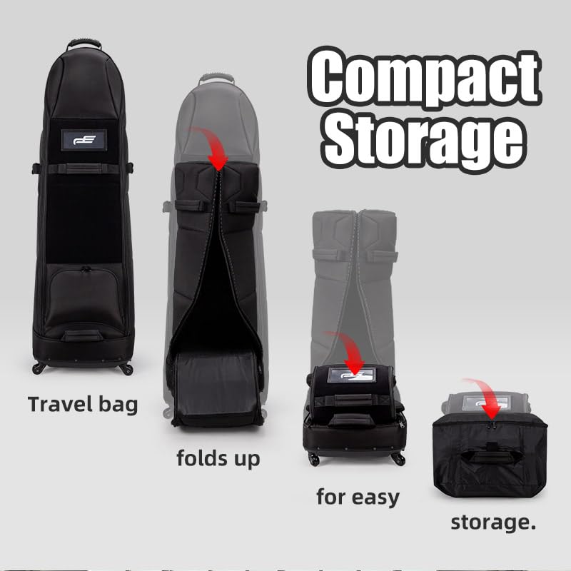 Premium Golf Travel Bags with Universal Wheels for Airlines - Lightweight, Easy to Maneuver & Detachable Shoe Compartment | Durable Zipper for Club Protection | Includes Storage Bag | Perfect for Air Travel & Golf Vacations