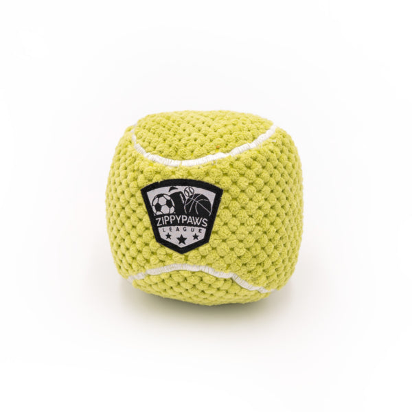 Soft Plush Tennis Ball Dog Toy - SportsBallz Tennis ZippyPaws for Fetch, Training & Playtime - Durable Chew Toy for Small & Medium Dogs