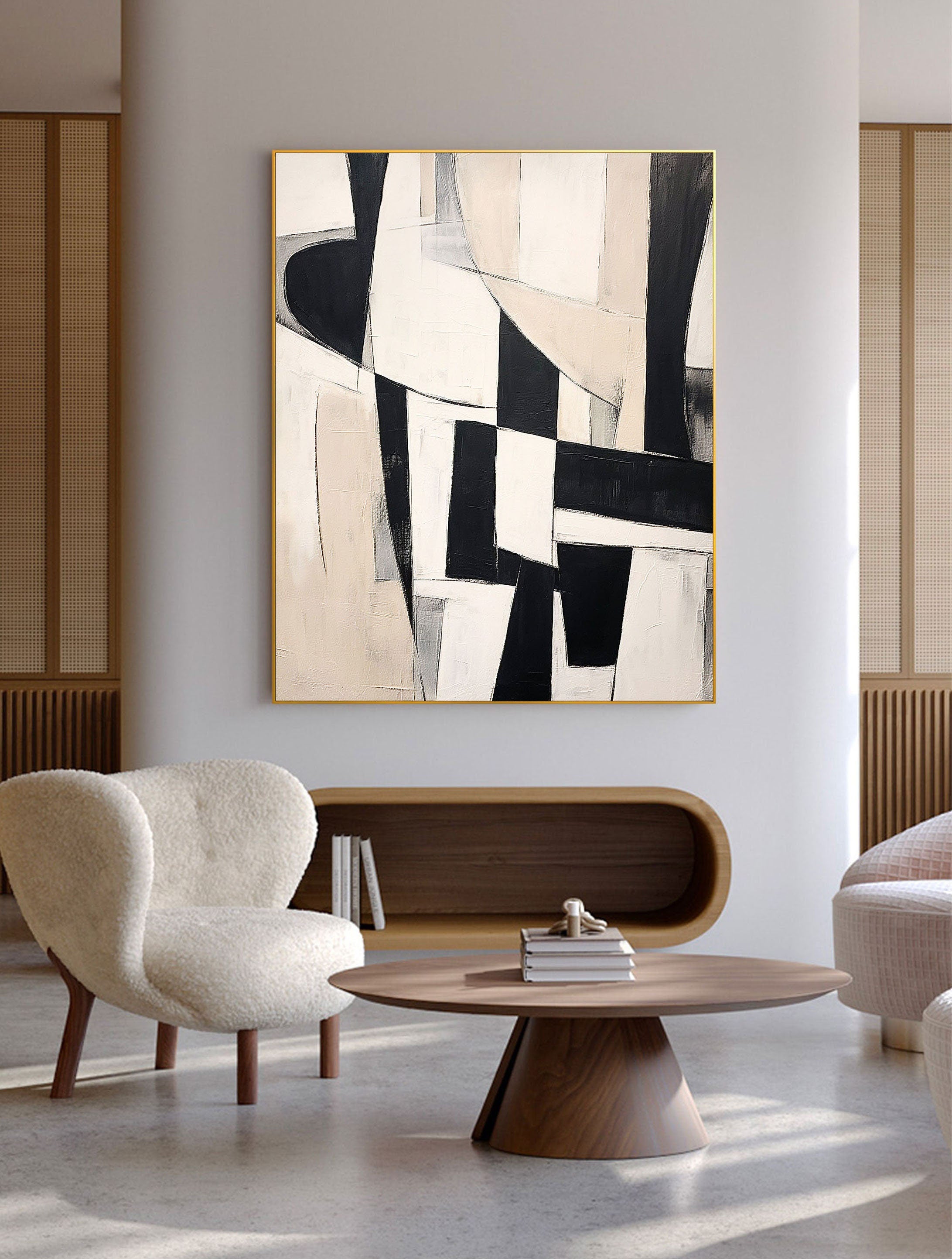 Beige & Brown Abstract Wall Art Print #BB013 - Modern Home Decor for Living Room, Bedroom & Office