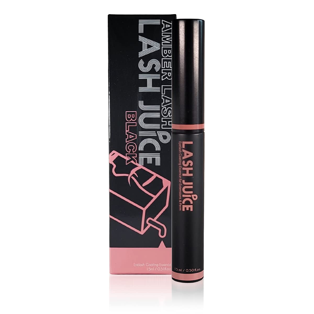 Amber Lash 3-in-1 Eyelash Serum & Sealant - Lash Juice for Extensions, Lifts & Perms | Nourishing Formula to Protect, Strengthen & Promote Thicker Lashes (Black) | Perfect for Daily Use & Salon Aftercare