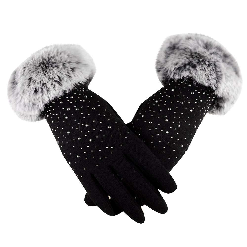 Vedolay Women's Winter Warm Gloves with Rhinestones - Fashionable Ski Gloves for Cold Weather Protection | Perfect for Skiing, Snowboarding & Outdoor Activities