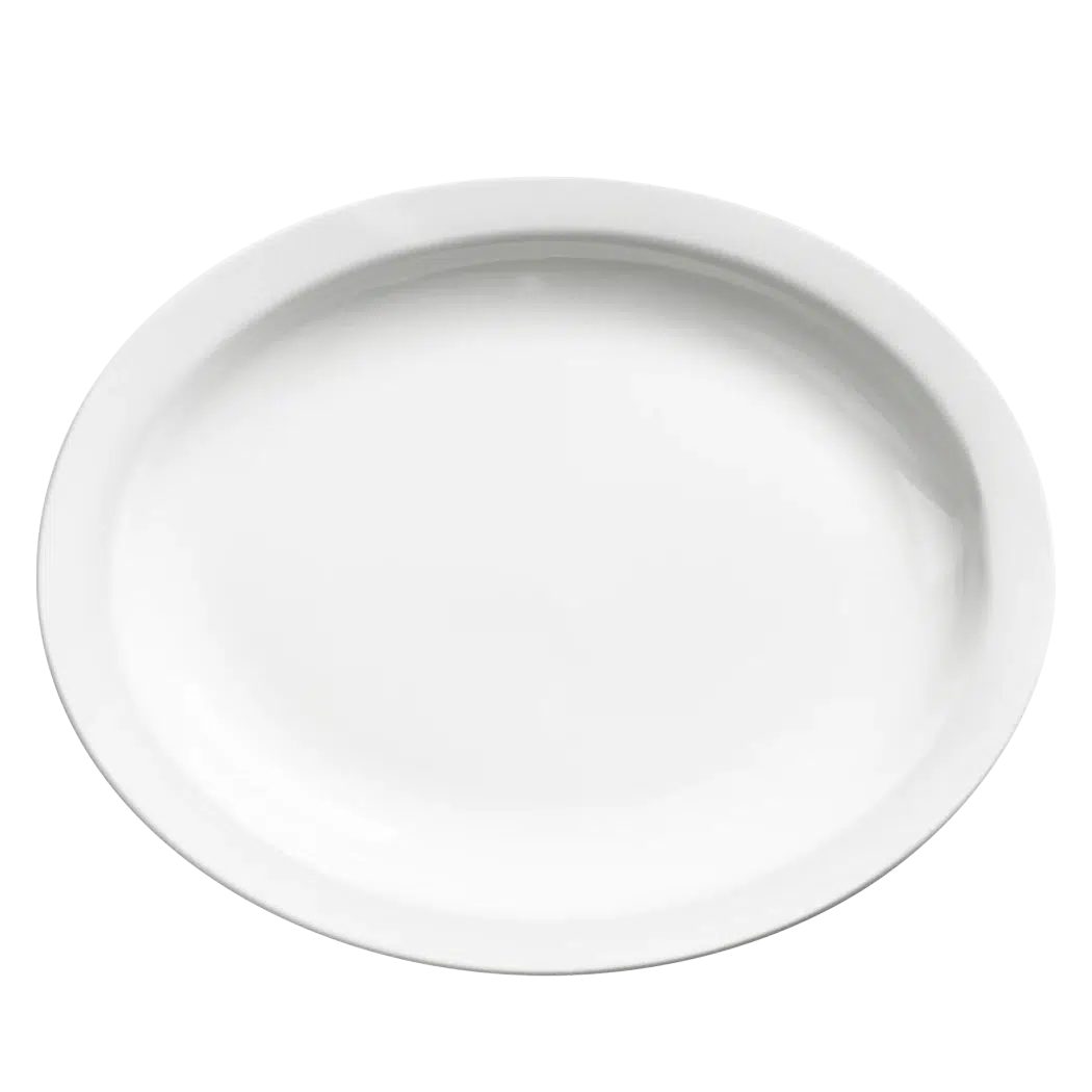 Browne 13 1/8 Inch Oval Platter - 33.3 CM White Ceramic Serving Dish - Perfect for Dinner Parties, Holiday Entertaining & Elegant Table Settings