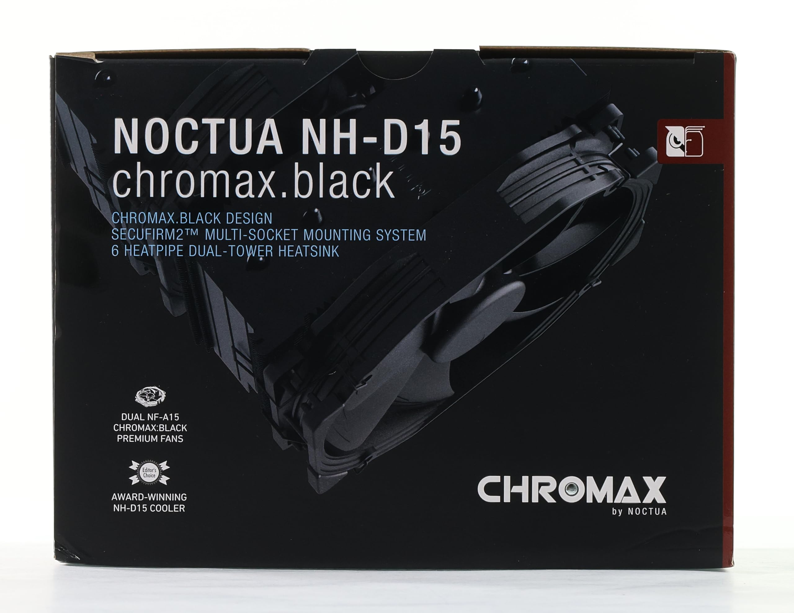 Noctua NH-D15 chromax.Black Premium Dual Tower CPU Cooler with 140mm Fans - High Performance Air Cooling for Gaming PC, Workstation & Overclocking - Quiet Operation & Black Aesthetic Design