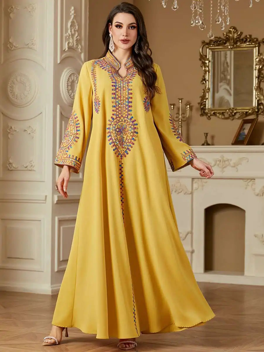 Elegant Eid Dress for Women - Embroidered Caftan Kaftan Dress #254219 | Perfect for Eid Celebrations, Weddings & Special Occasions