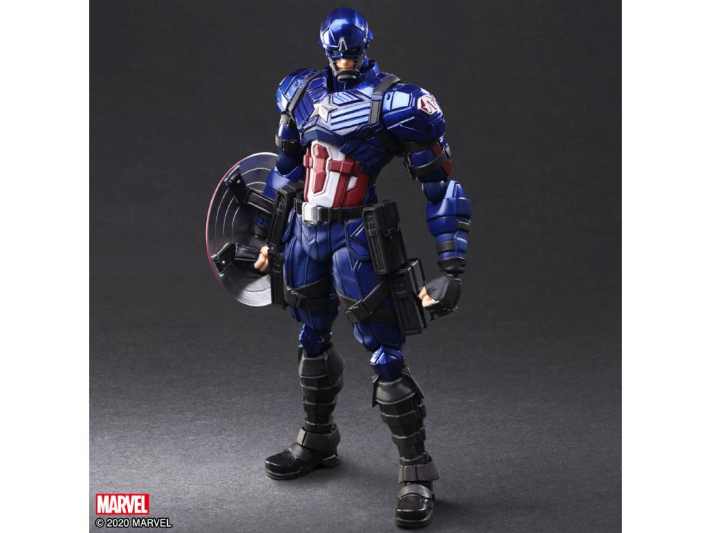 Bring Arts Marvel Universe Variant Captain America Action Figure by Square Enix - Collectible Anime-Style Superhero Toy for Display & Cosplay