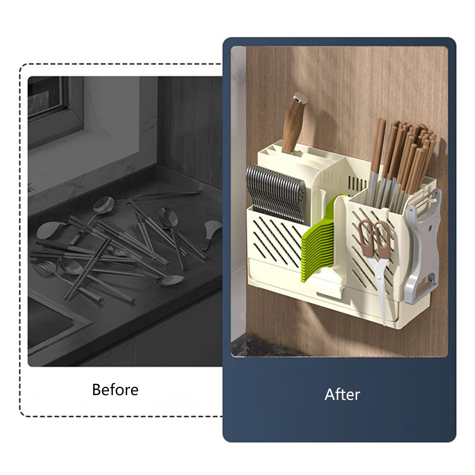 MinnowXY Efficient Draining Chopstick & Cage Holder - Kitchen Organization Rack for Utensils | Perfect for Drying Chopsticks, Spoons & Small Kitchen Tools After Washing