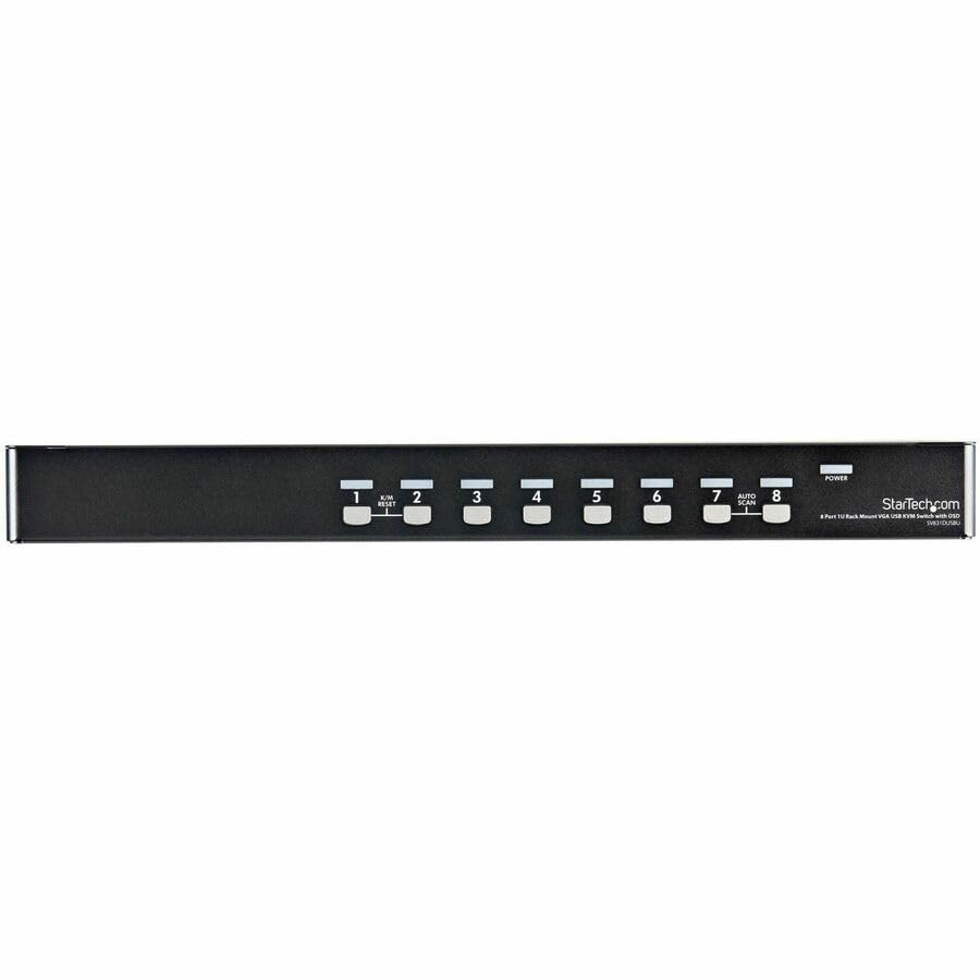 StarTech.com 8 Port 1U Rackmount USB KVM Switch Kit with OSD, Cables & VGA Support - TAA Compliant (SV831DUSBUK) for Server Rooms, Data Centers & IT Management