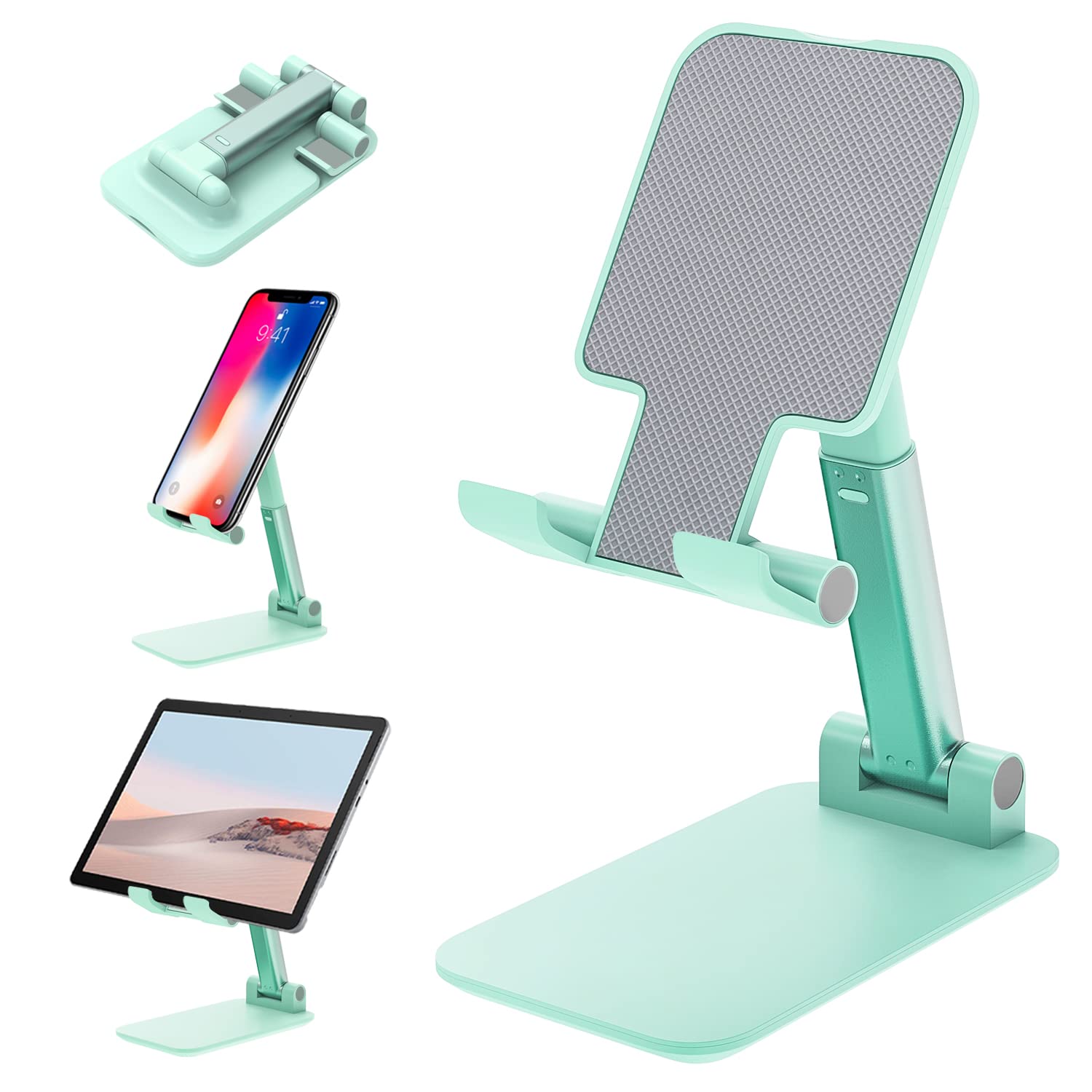 Adjustable Cell Phone Stand & Tablet Holder - Foldable, Angle & Height Adjustable Desk Stand for iPhone, Samsung, iPad - Perfect for Watching Videos, Video Calls, and Hands-Free Browsing