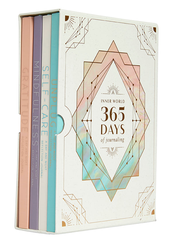 Inner World 365 Day Journaling Boxed Set - Daily Guided Journal with Prompts for Self-Reflection & Personal Growth - Perfect for Mindfulness Practice, Therapy Sessions & Gift Giving