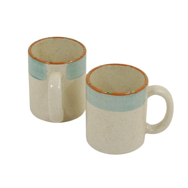 4-Piece Turquoise & Burnt Orange Ceramic Mug Set - Sedona Inspired Coffee Cups for Home, Office, or Gift Giving
