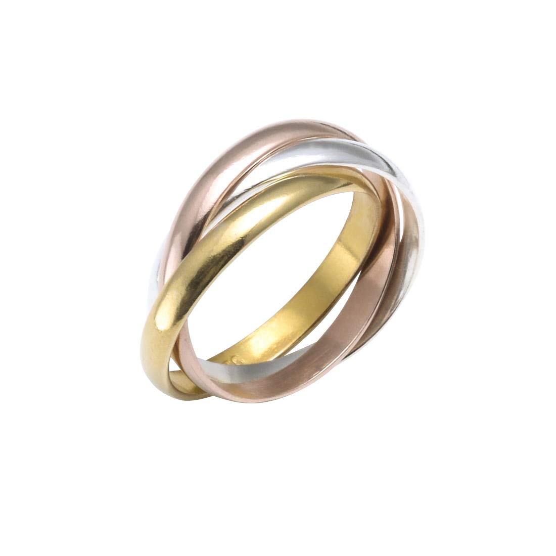 925 Sterling Silver Russian Wedding Ring Set - His & Hers Rose Gold Plated Triple Band Rings for Women & Men | Polished 925 Silver Jewelry | Perfect for Anniversaries, Engagements & Romantic Gifts