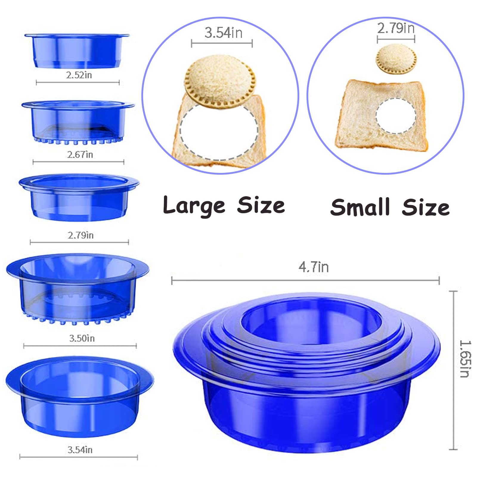 5PCS Sandwich Cutter and Sealer Set - Pancake & Cookie Press Mold, DIY Sandwich Maker for Kids Lunch Box | Perfect for Bento Box, School Lunch & Party Snacks